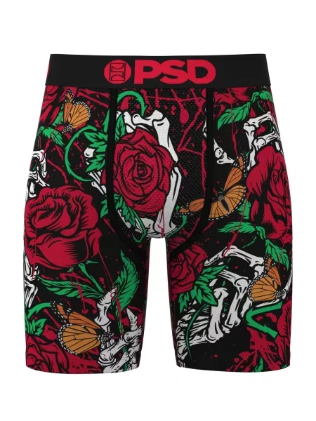 PSD Boxerky Eternal Roses trávově zelená / tmavě červená / černá bílá