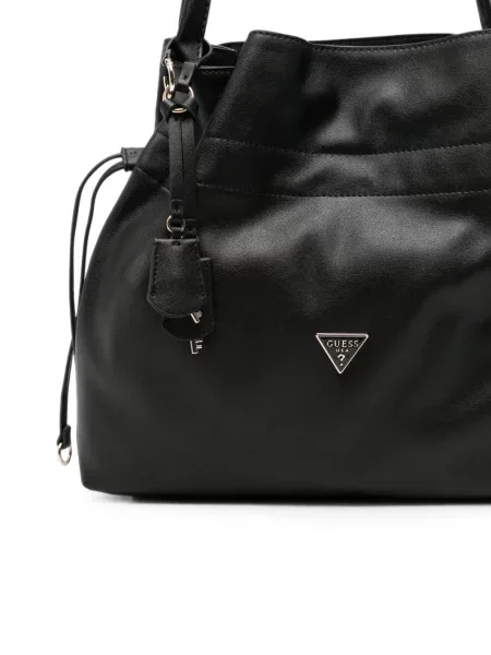 Geantă shopper Guess din piele cu cordon negru