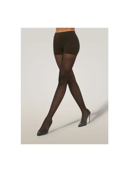 Pończochy Wolford w grochy brązowe
