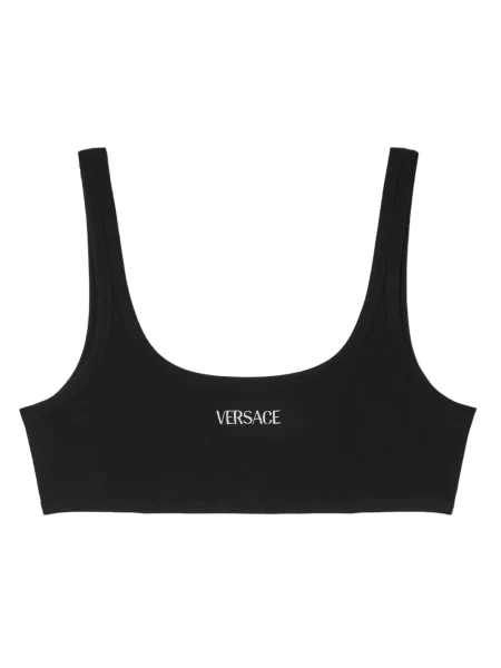 Top Versace cu broderie negru