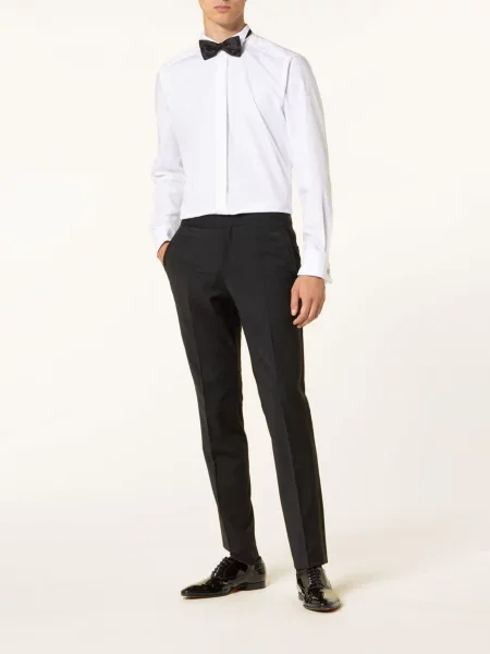 Hugo Smokingové Kalhoty Hesten Extra Slim Fit black černé