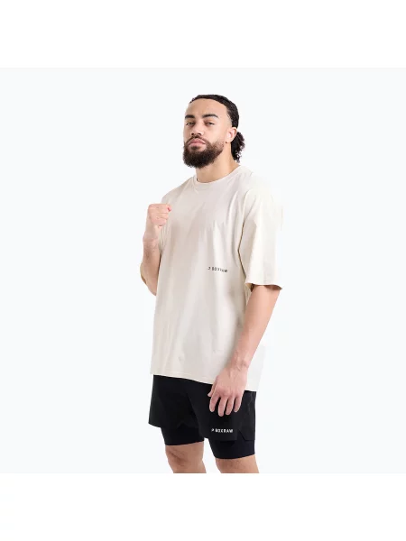 Tricou pentru bărbați BOXRAW Sparring Club Oversized washed beige bej