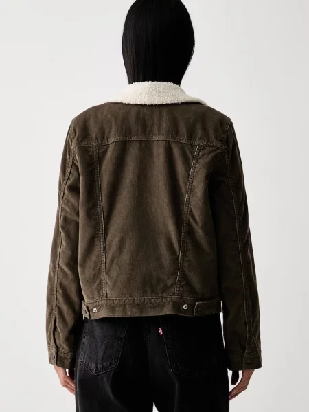 Levi's krótka kurtka sztruksowa ORIGINAL SHERPA zielona