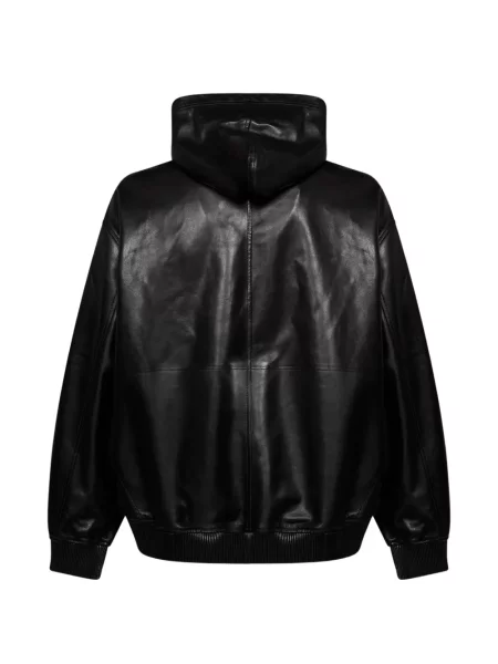 Scurt palton Balenciaga cu glugă negru