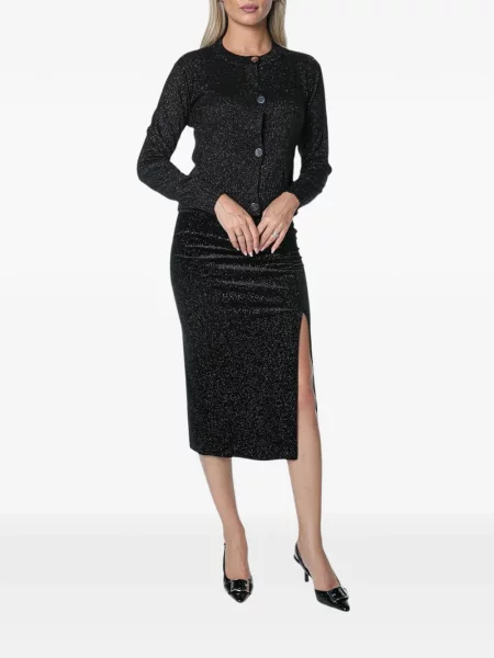 Fustă midi Armani Exchange cu volane negru