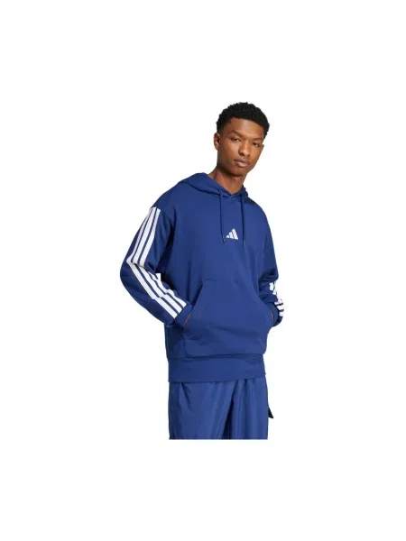 Csíkos frottír melegítő felső Adidas kék