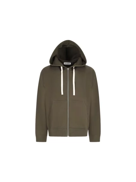 Bluza z kapturem Jil Sander z kapturem zielona