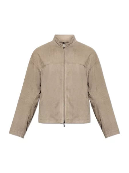 Kurtka skórzana Emporio Armani beżowa