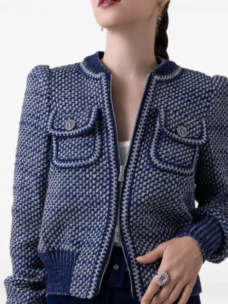 Geacă bomber Maison Common din tweed albastru