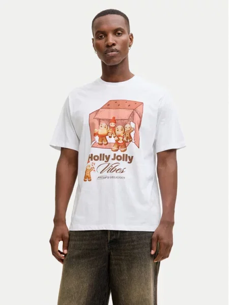 Jack & Jones T-shirt Holiday Cartoon bijela