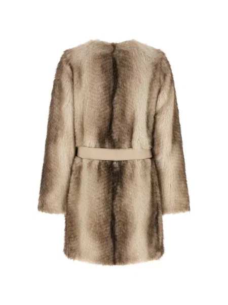Cu centură palton Twinset cu gradient maro