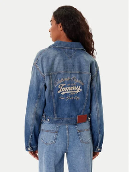 Tommy Jeans Prechodná bunda denim modrá
