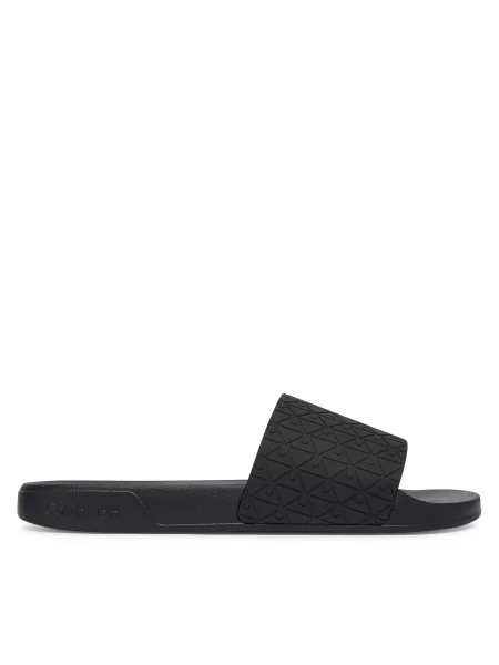 Natikače Calvin Klein Ess Slid Pu Aop crna