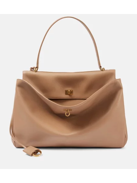 Geanta de piele Balenciaga din piele bej
