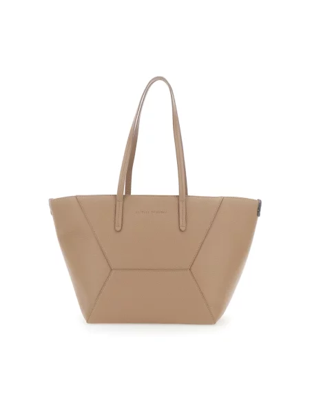 Mała torebka skórzana Brunello Cucinelli skórzana beżowa