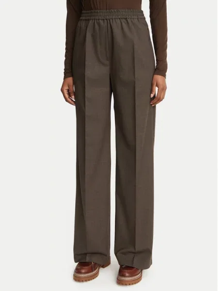 Weekend Max Mara Текстилни панталони Petra кафяв