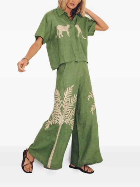 Pantaloni palazzo Carolina K verde