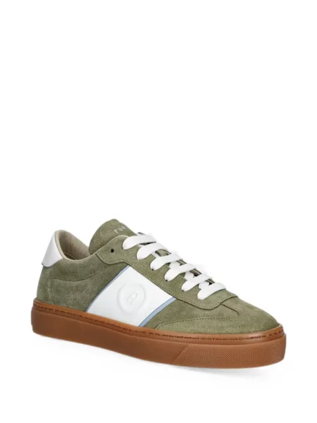 Sneakerși Furla din piele de căprioară verde