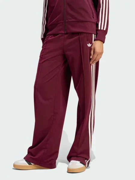 Повседневные переработанный брюки Adidas бордовые
