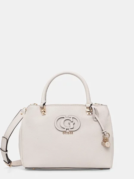 Lniana listonoszka Guess elegancka biała