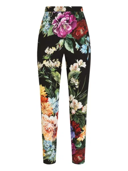 Leggings Dolce & Gabbana cu model floral cu imagine negru