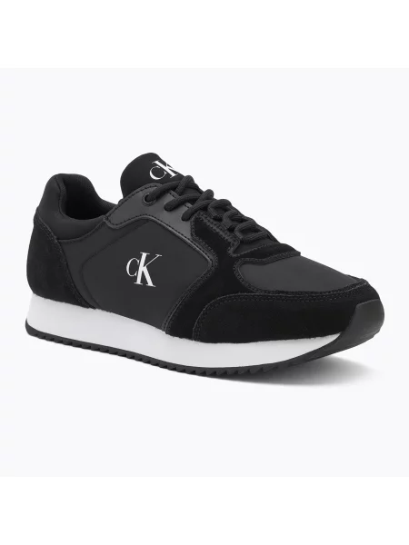 Buty damskie Calvin Klein Runner Laceup Sock Mg Mix black czarne