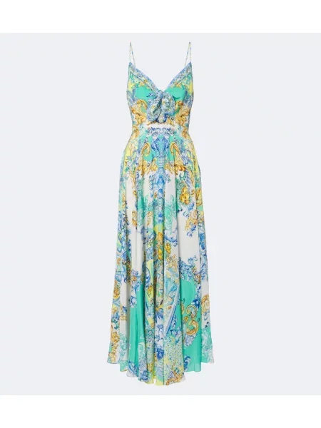 Rochie maxi Camilla de mătase cu imagine