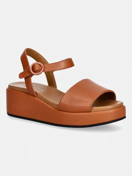 Camper sandali s polno usnjeni Misia rjava