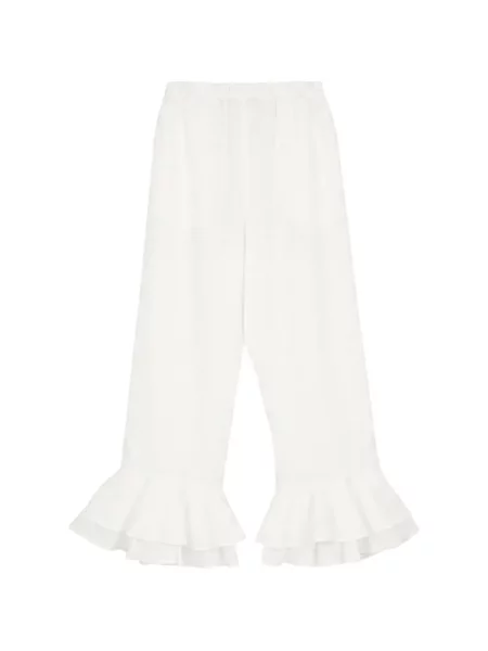 Pantaloni Sleeper cu volane alb
