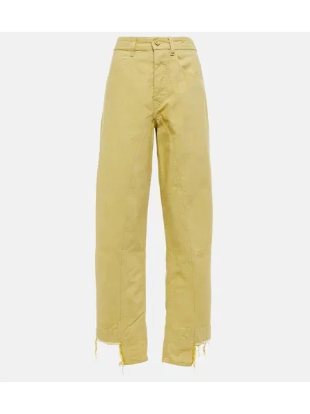 Blugi Jil Sander cu talie înaltă galben