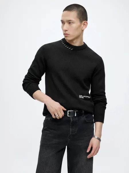 KARL LAGERFELD JEANS Sveter čierna biela