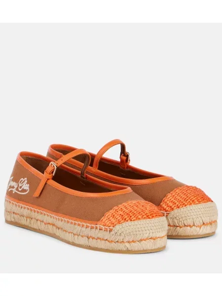 Usnjene espadrile Jimmy Choo oranžna