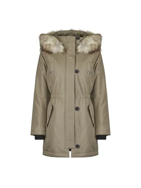 Parka Only s kožušinou béžová