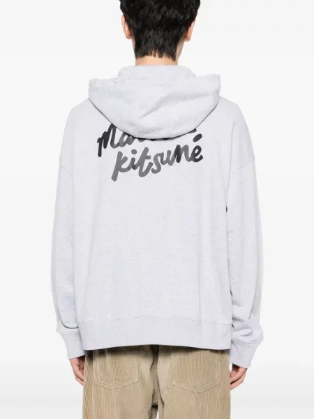 Hanorac cu glugă Maison Kitsune cu imagine gri