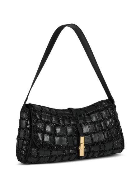 Geantă Balmain cu broderie din piele negru