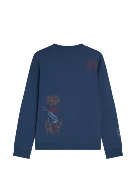 Пуловер Scotch & Soda с кръгло деколте синьо