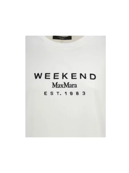 Męski t-shirt o kroju regular fit z czystej bawełny model SABATO' Weekend Max Mara biała