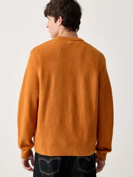 Adidas Originals sweter z wełną Trefoil Essentials pomarańczowy