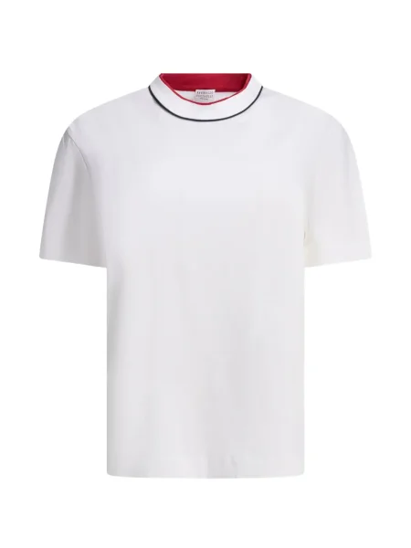 Tricou Brunello Cucinelli scurt alb