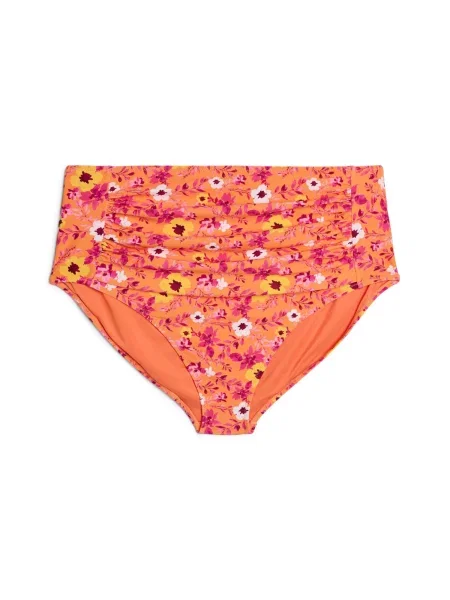 Swim by Zizzi Bikini hlačke rjava / rumena / oranžna / roza bela