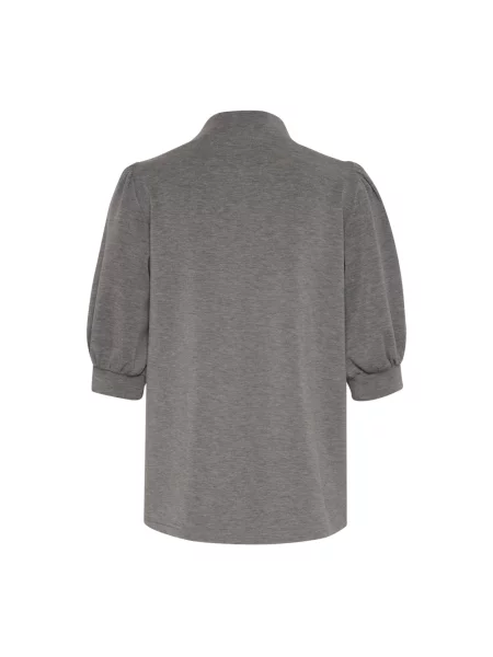 Lniany sweter z golfem My Essential Wardrobe szary