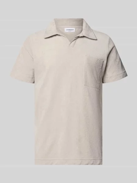 Koszulka polo o kroju relaxed fit z dekoltem w serek Lindbergh