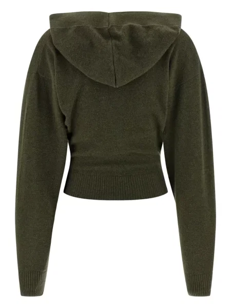 Pulover Stella Mccartney cu glugă cu decolteu în V verde
