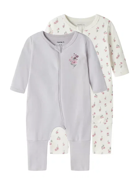 NAME IT Pijamale kaki / mov pastel / roz / murdar alb