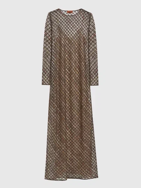 Макси платье Missoni с пайетками бежевое