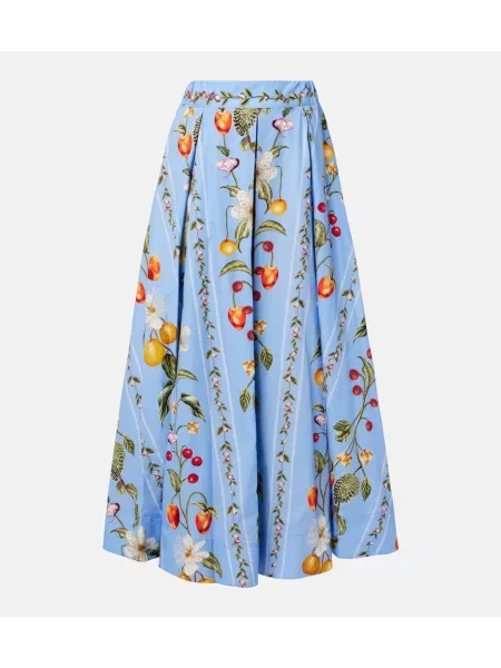 Fusta maxi Agua By Agua Bendita cu imagine albastru