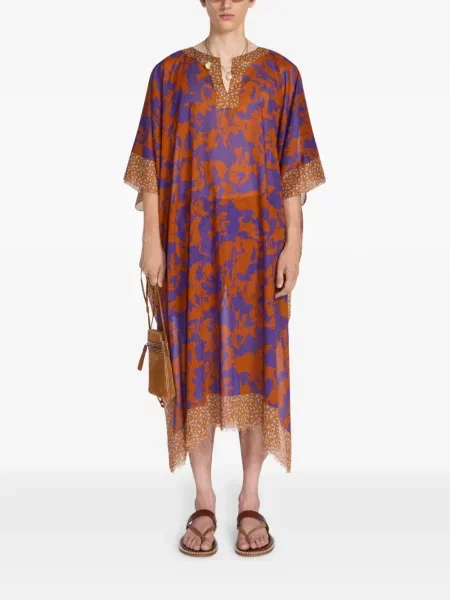 Geantă Dries Van Noten din piele de căprioară maro