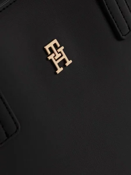 Tommy Hilfiger шопинг чанта дамска от имитация на кожа черно