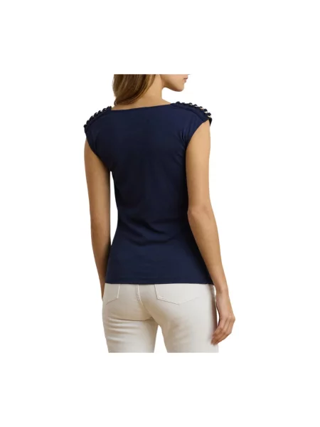 Top Ralph Lauren z krótkim rękawem niebieski