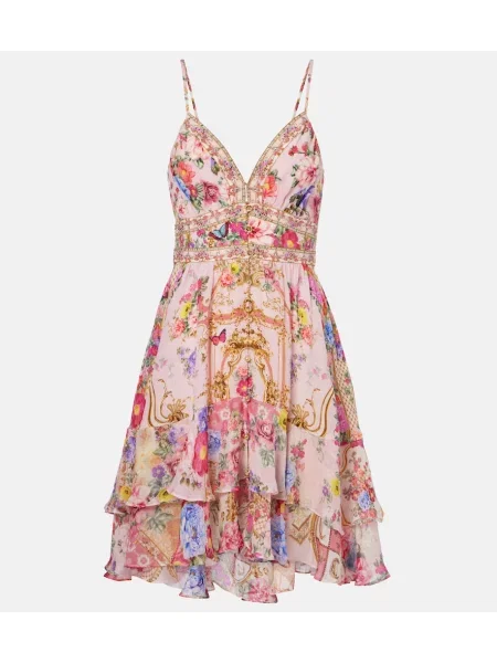 Rochie Camilla de mătase cu model floral